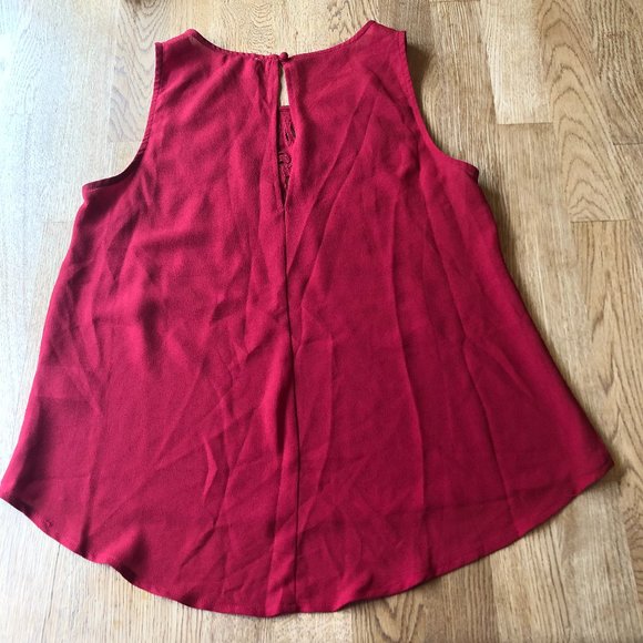 Urban Outfitters Pins and Needles Red Eyelet Tank Top Small - Picture 7 of 11